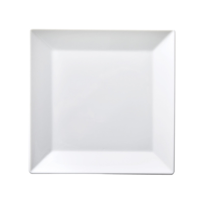 PLAT PLAT 30CM CARRE BLANC PORCELAINE