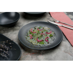 ASSIETTE PLATE GRAPHITE EN PORCELAINE 27CM