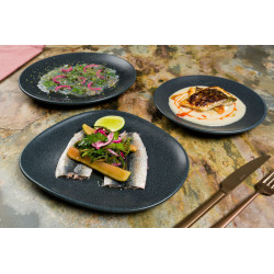 ASSIETTE PLATE VAGO GRAPHITE 29CM EN PORCELAINE