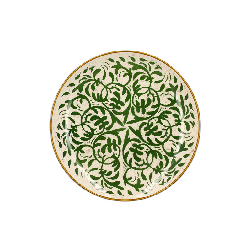 ASSIETTE PLATE HÉRACLÉE 27CM EN GRÈS DÉCOR VERT
