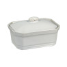 TERRINE A COUVERCLE 600 GRAMMES GRÈS BLANC 17.5X13X7CM