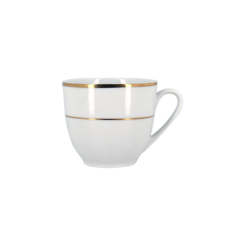 TASSE CLASSIC FILET OR 15CL EN PORCELAINE BLANCHE