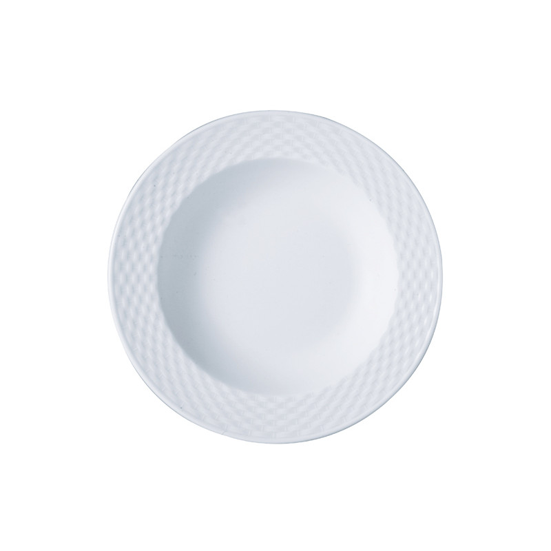 ASSIETTE CREUSE 23CM PORCELAINE POLO BLANC