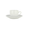 BOITE 6 TASSES+SOUCOUPES METROPOLITAN 10CL EN PORCELAINE BLANCHE