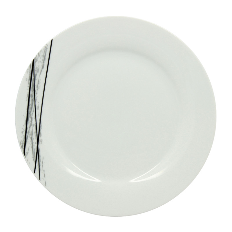 ASSIETTE PLATE CARBONE 27CM EN PORCELAINE BLANC