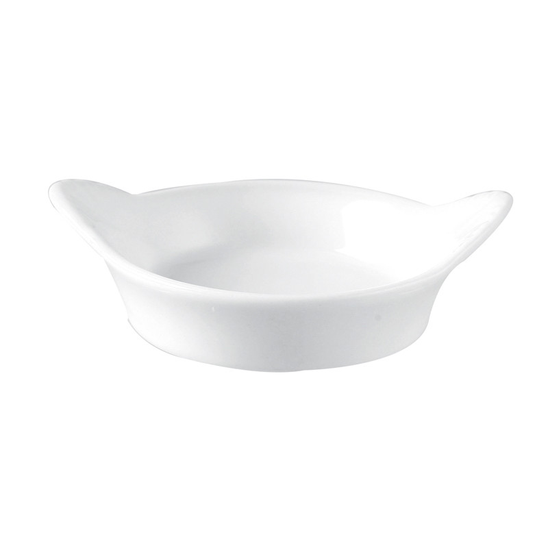 PLAT À OEUF 8.5X7.5CM EN GRÈS BLANC